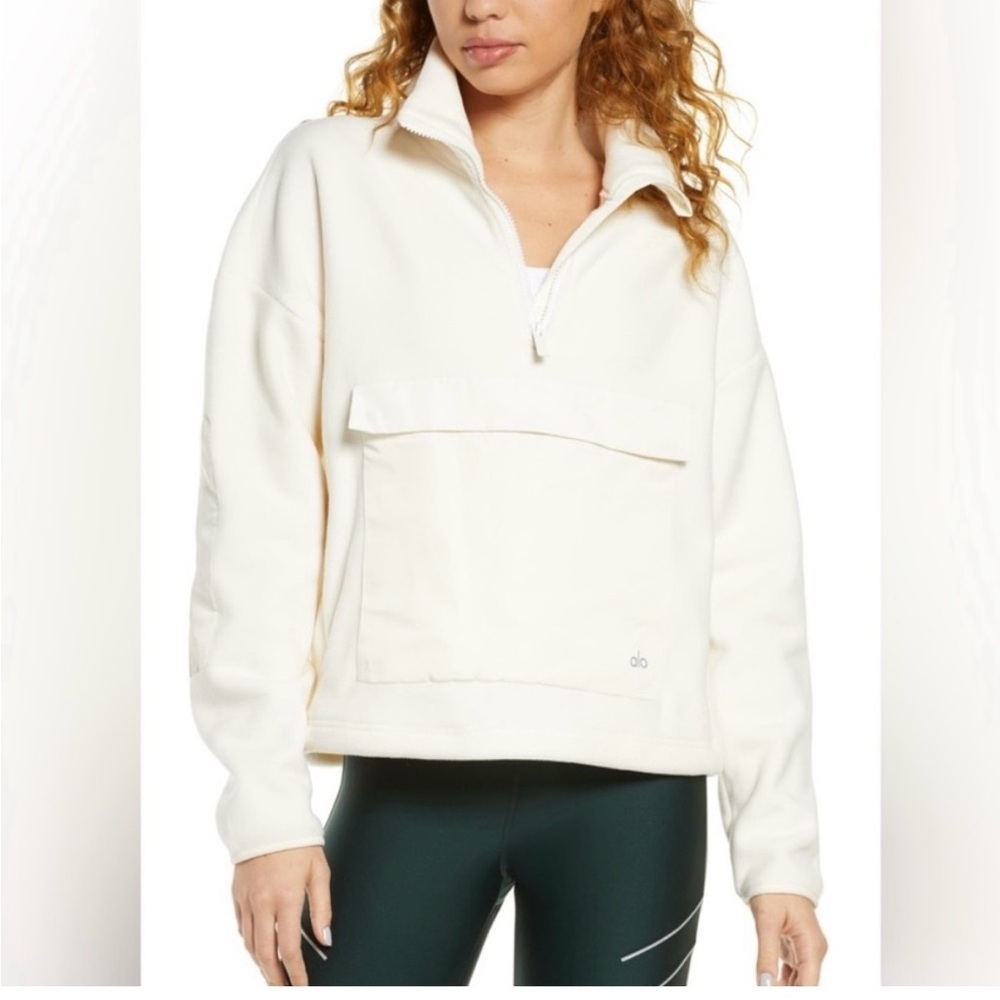 Alo Cream Quarter-Zip Pullover